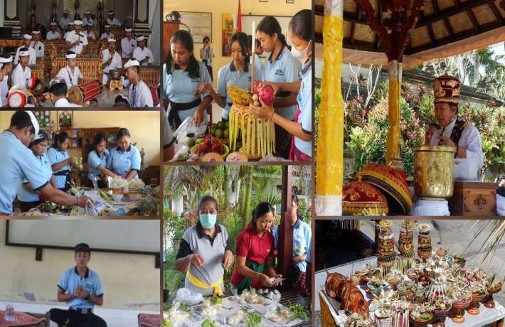 Perayaan Hari Raya Saraswati di SMA Negeri 1 Bebandem